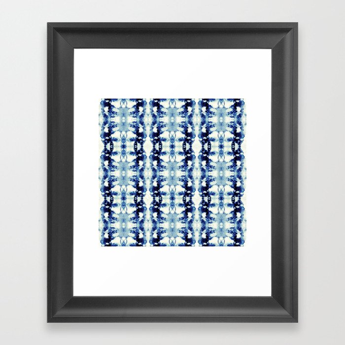 Tie Dye Blues Framed Art Print
