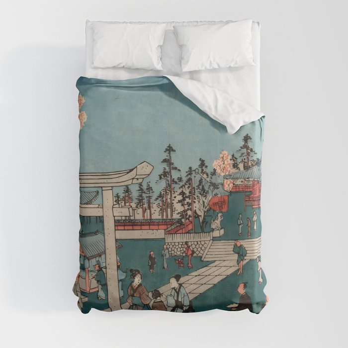 Hachiman Shrine at Fukagawa (Utagawa Kunitsuna) Duvet Cover