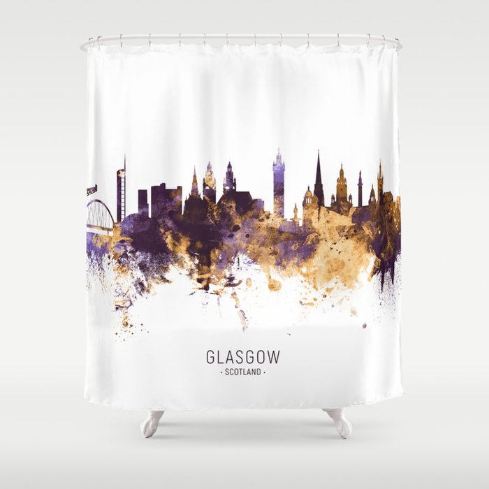 Glasgow Scotland Skyline Shower Curtain
