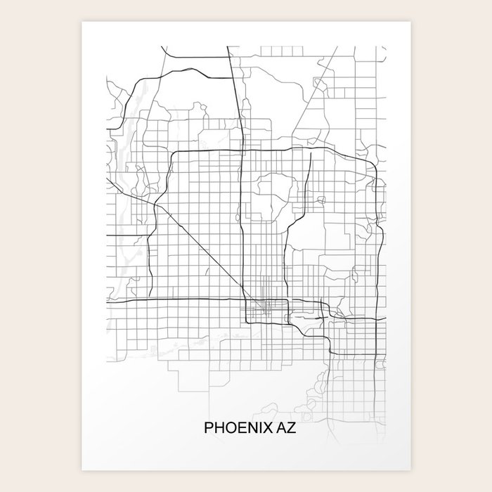 Phoenix Area Map Print