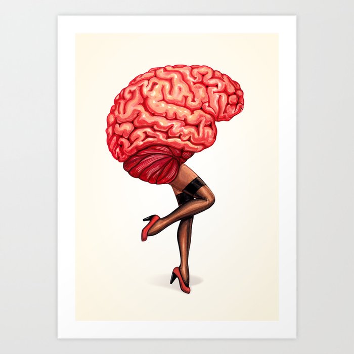 Brain Pin-Up Art Print
