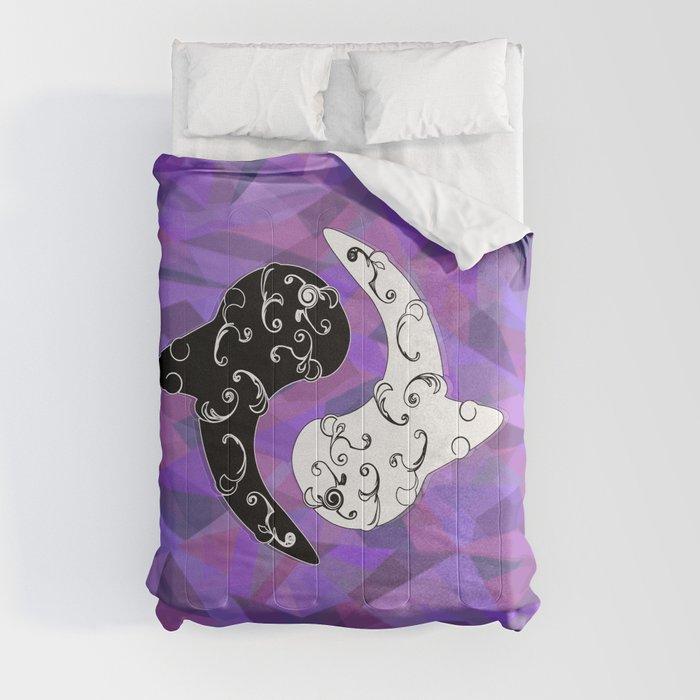 Ying Yang and the White Whale  Comforter