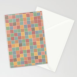 Geometric retro colorful pattern Stationery Card