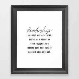 Leadership Quote Framed Art Print