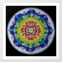 Rainbow Warrior Mandala Illustration by Imaginarium Arts Art Print