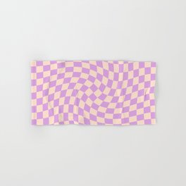 Check V - Lilac Twist — Checkerboard Print Hand & Bath Towel