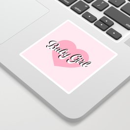 Baby Girl Pastel Pink Heart Sticker
