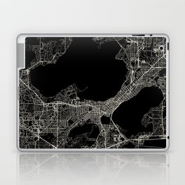 Madison, USA - BW city map Laptop Skin