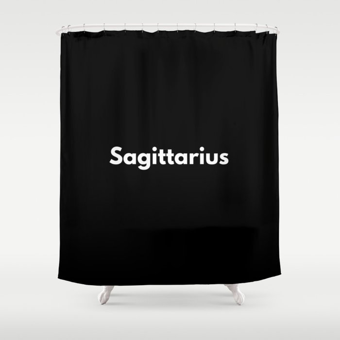 Sagittarius, Sagittarius Sign, Black Shower Curtain