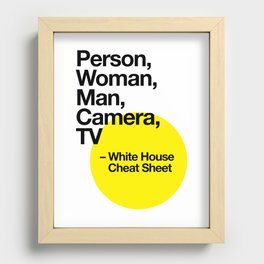 Person Woman Man Camera TV: White House Cheat Sheet Recessed Framed Print
