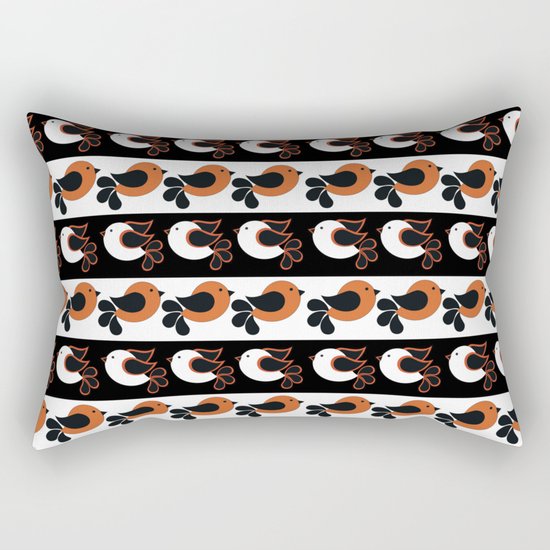 orange and white birds Rectangular Pillow