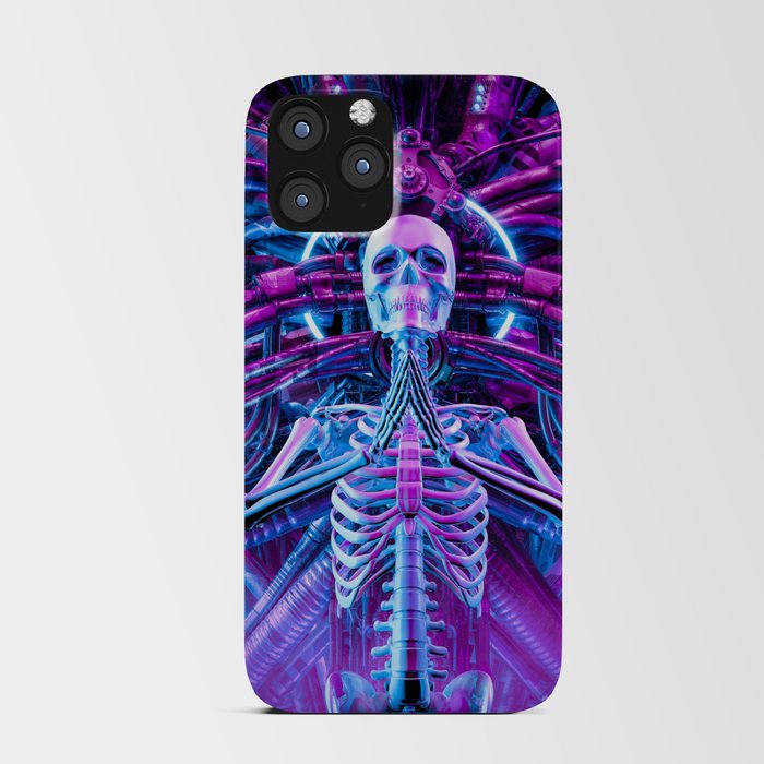 Gothic Harmony Science Fiction Cyberpunk Skeleton Meditation iPhone Card Case