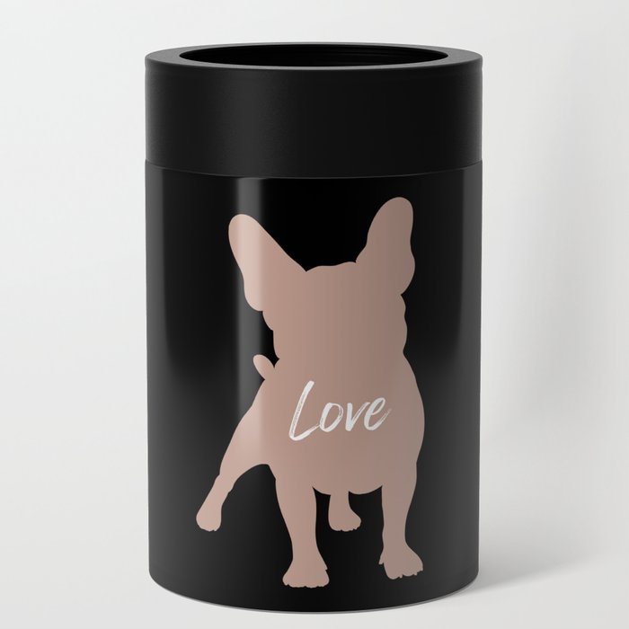 French bull dog love silhouette Can Cooler