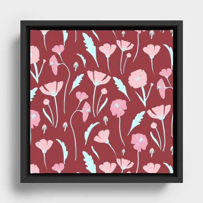 Be Your Own Red Flower Garden Framed Canvas