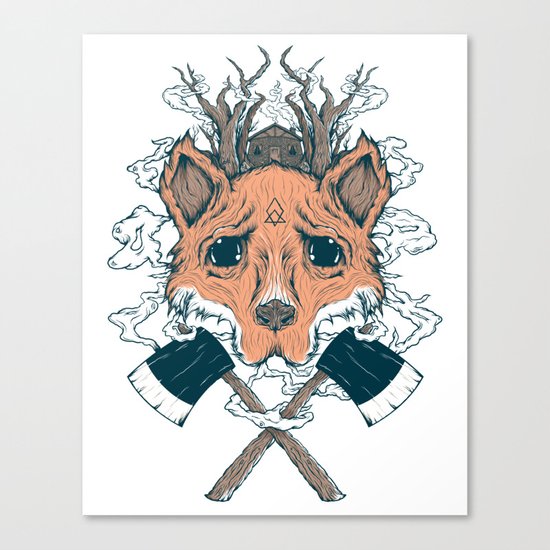 Fox and the House Canvas Print