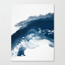 Building the Universe:  A minimal abstract acrylic painting in blue and white by Alyssa Hamilton Canvas Print