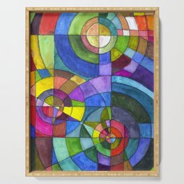 a la Sonia Delaunay - Orphism Abstract painting,  Serving Tray