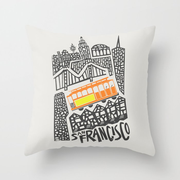 San Francisco Cityscape Throw Pillow