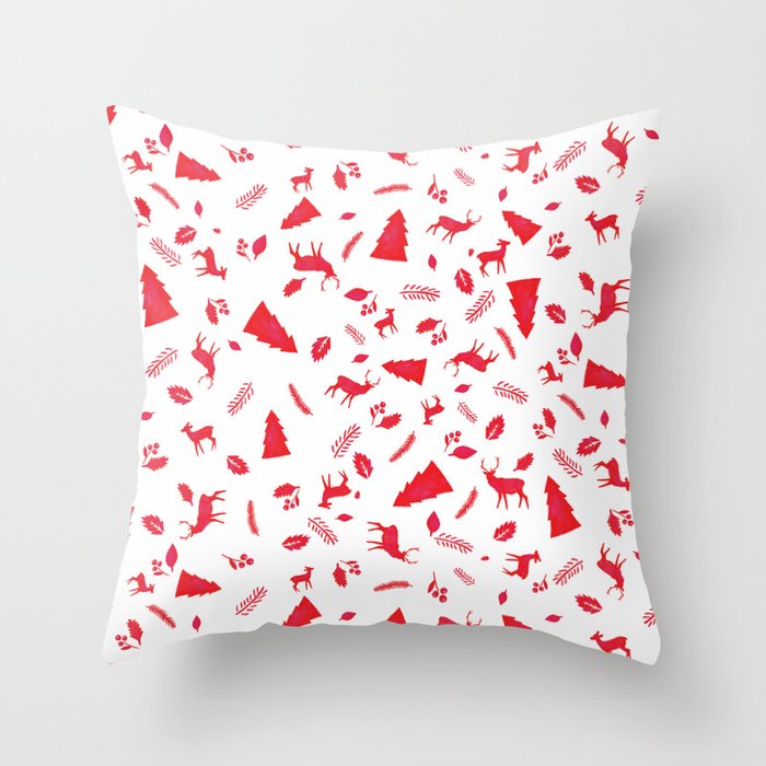 Scandinavian Christmas Pattern Throw Pillow