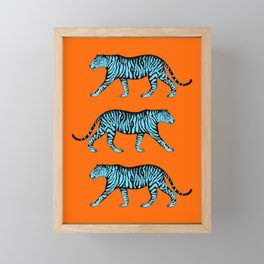 Tigers (Orange and Blue) Framed Mini Art Print