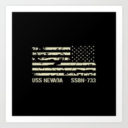 USS Nevada Art Print | Class, Fleet, Navy, Ssbn733, Uss, United, Ship, Military, 733, Us 