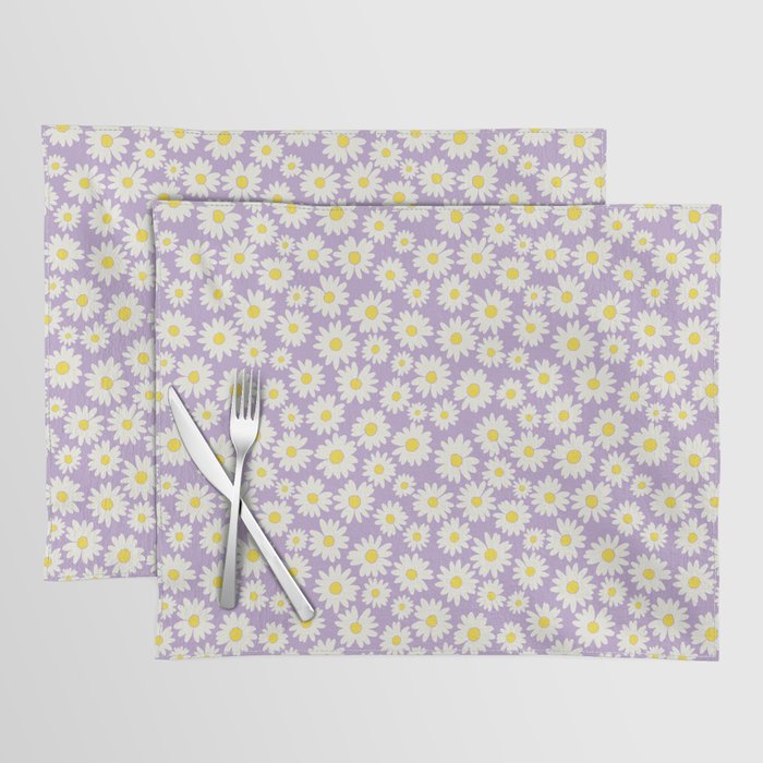 Daisy flowers pattern. Digital Illustration background Placemat