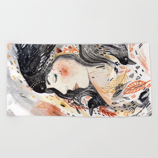 Crows & I Beach Towel