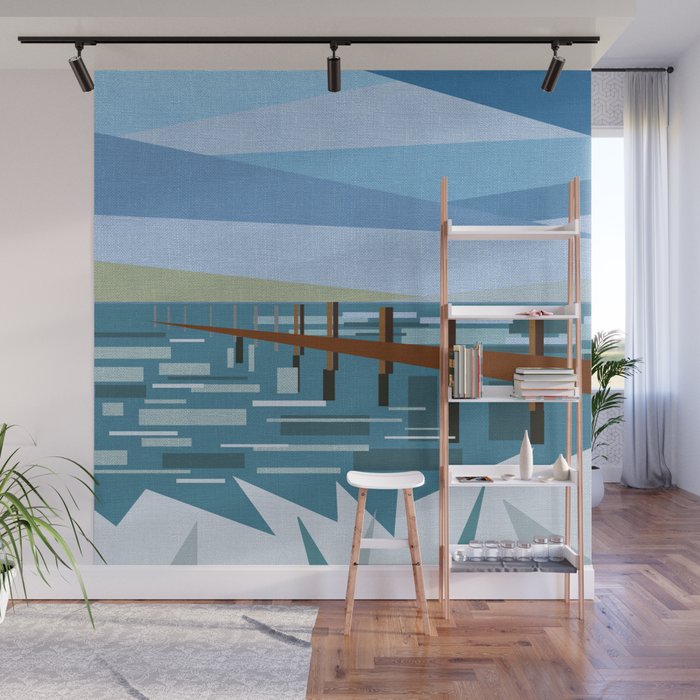 LOOKING AT THE SEA (abstract) Wall Mural