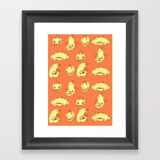 Crazy Pumpkin Party Framed Art Print