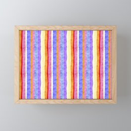 Colorful tye&die stripes Framed Mini Art Print