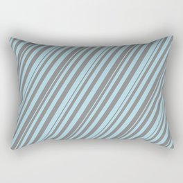 [ Thumbnail: Grey & Light Blue Colored Lines Pattern Rectangular Pillow ]