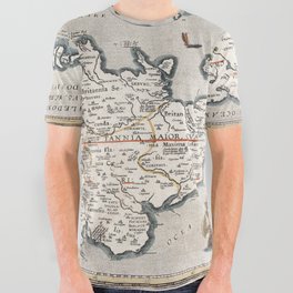 Map of The British Isles - Ortelius - 1595 Vintage pictorial map All Over Graphic Tee