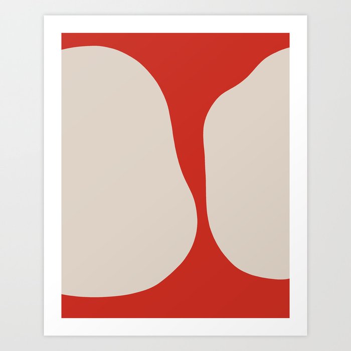 Red White Abstract aesthetic Art Print