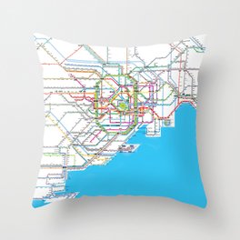 Tokyo Subway map Throw Pillow