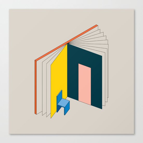 Book Flat Canvas Print