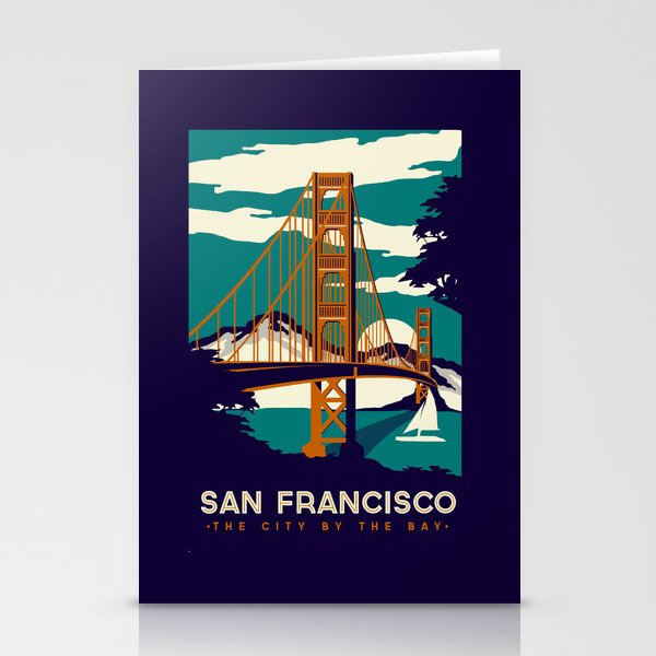 San Francisco Golden Gate Bridge Retro Vintage Stationery Cards