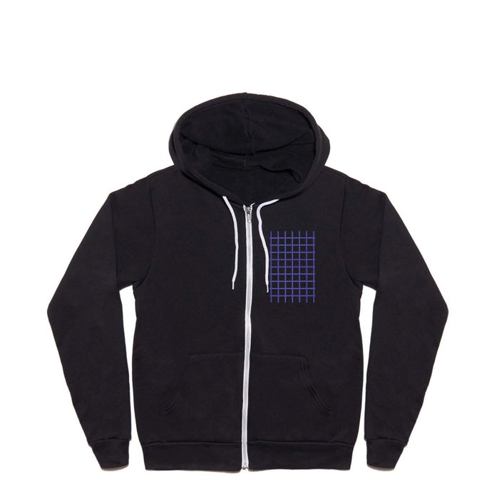 GRID (BLUE & WHITE) Full Zip Hoodie