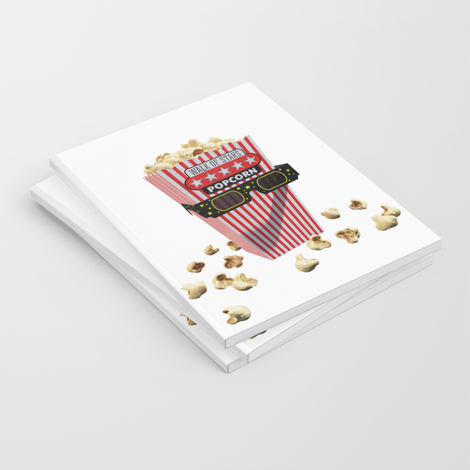 Buttered Popcorn And 3d Movie Glasses Notebook By Popalien Society6