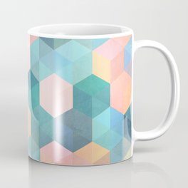 Child's Play 2 - hexagon pattern in soft blue, pink, peach & aqua Coffee Mug