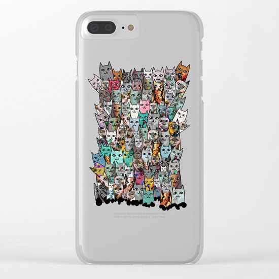 Gemstone Cats Clear iPhone Case