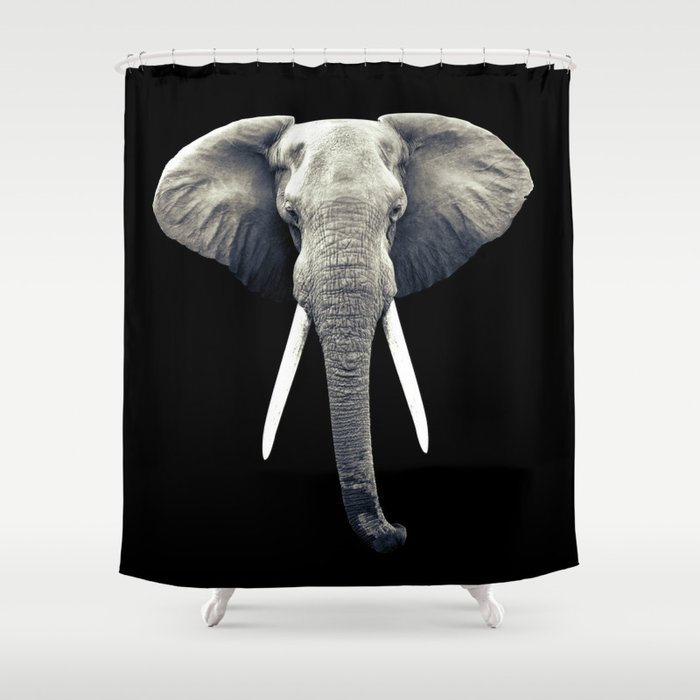 Elephant Portrait Shower Curtain
