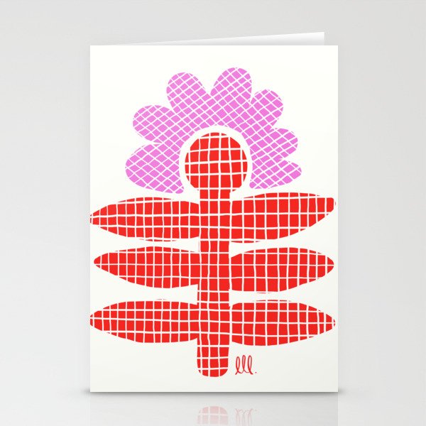 Red flower Stationery Cards