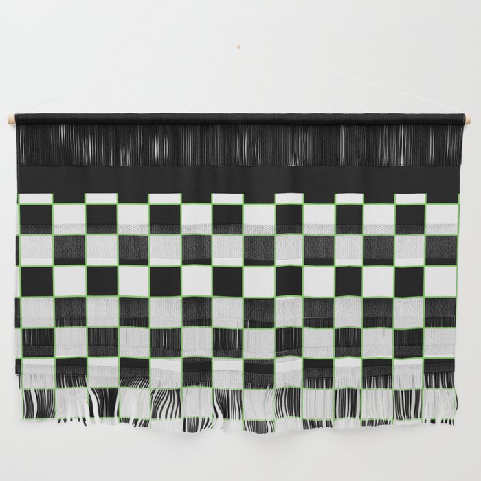 Checkered With Neon Green II Wall Hanging