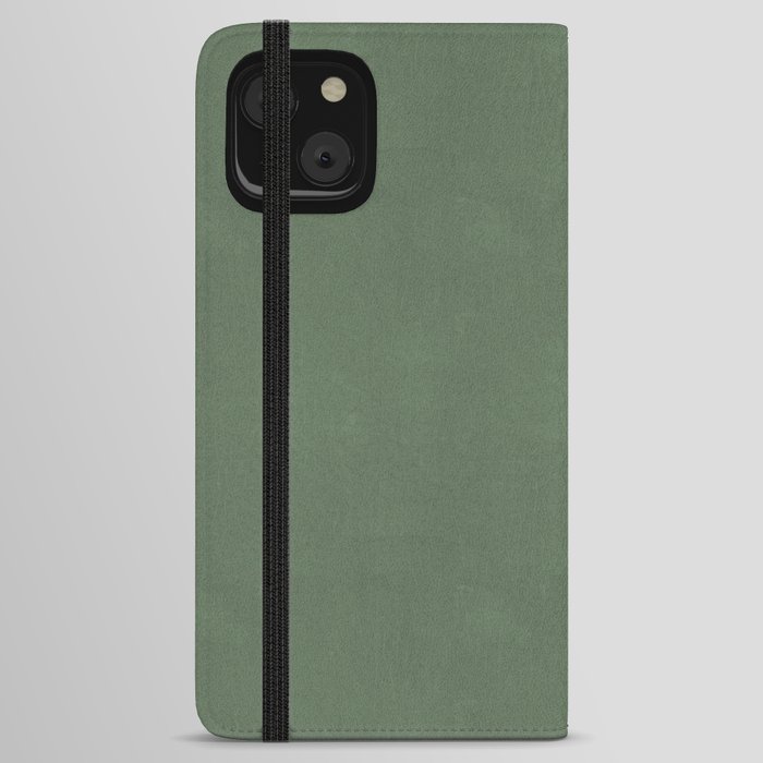 Lightly Textured Plain Sage Green iPhone Wallet Case