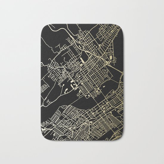 Wilkes-Barre Gold and Black Map Bath Mat