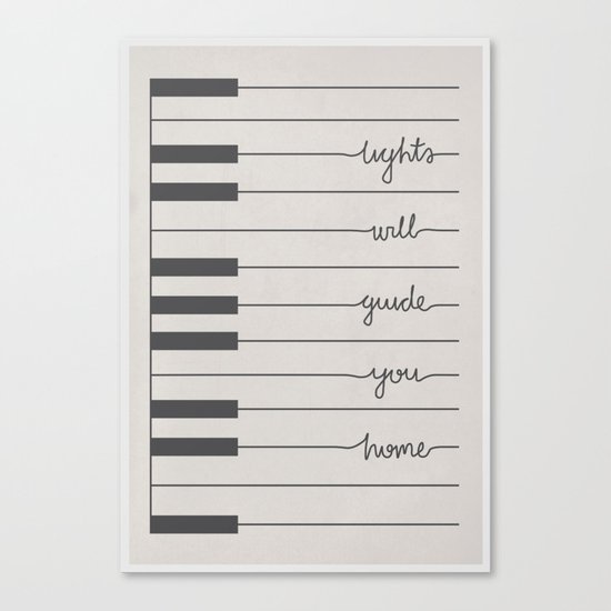 Piano Fix You lyrics Canvas Print
