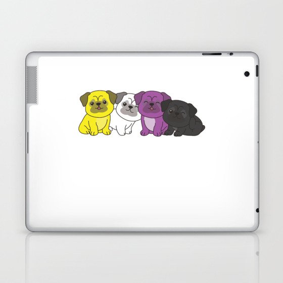 Nonbinary Flag Pug Pride Lgbtq Cute Dogs Laptop & iPad Skin