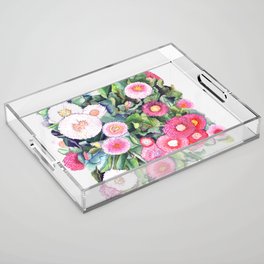 prettypink flowers Acrylic Tray