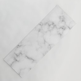 The Perfect Classic White with Grey Veins Marble Yoga Mat
