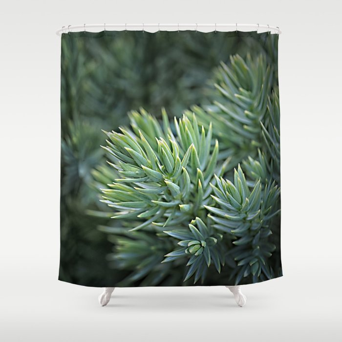 Green christmas tree Shower Curtain